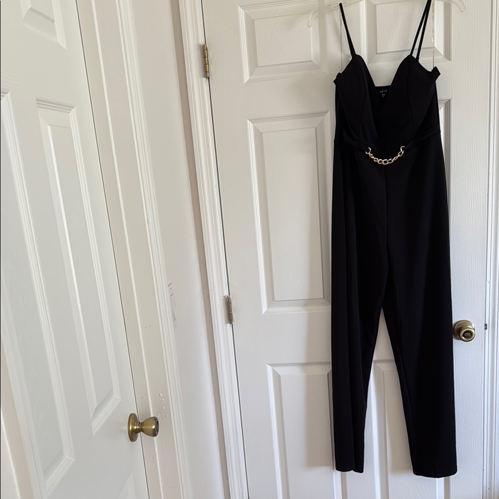Black Jumpsuit with Sleek Spaghetti Straps